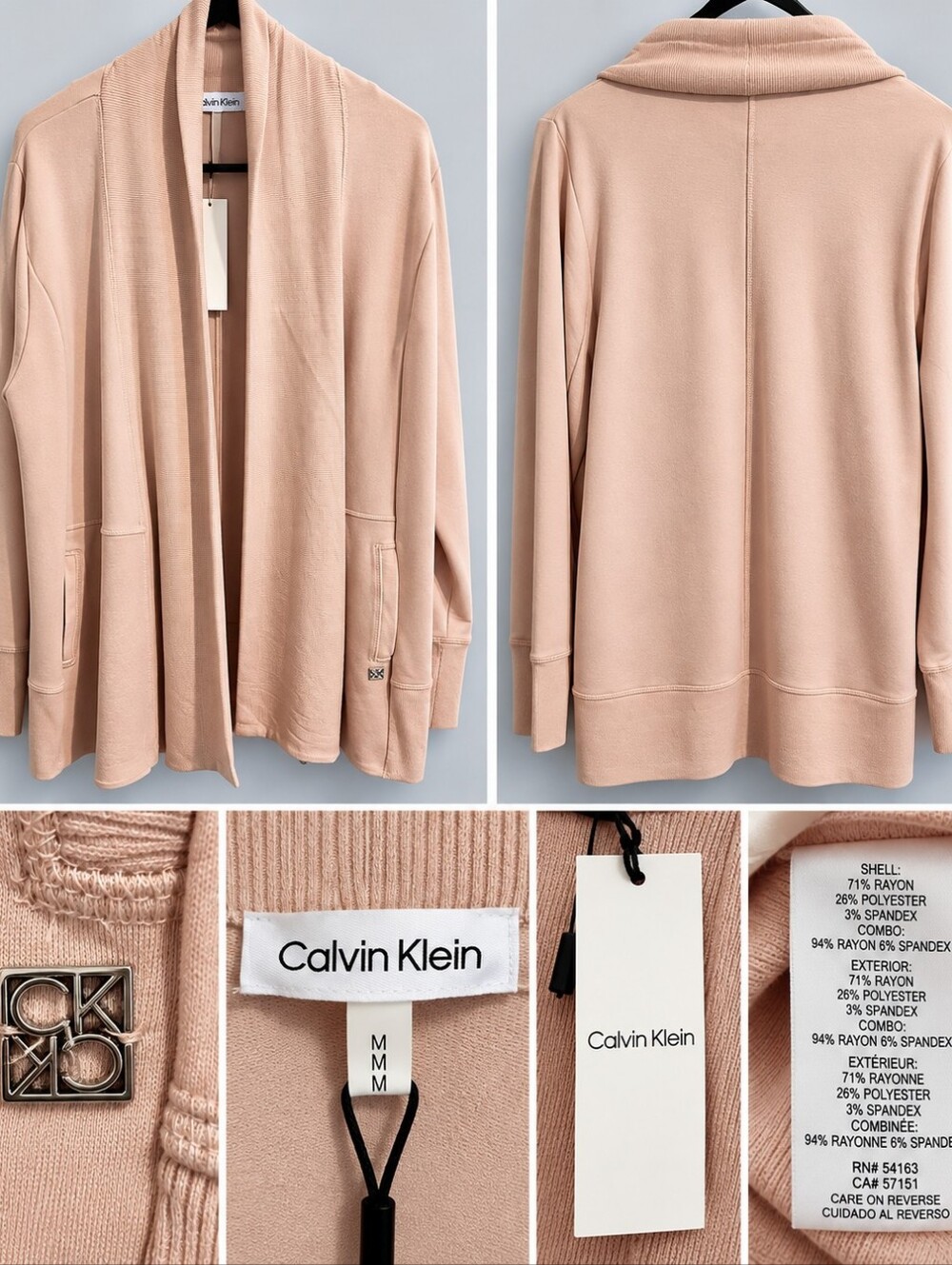 Calvin Klein Women's Open-Front Cardigan - Blush Pink